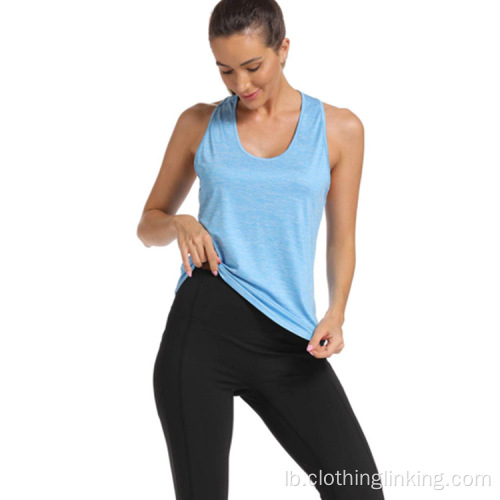 Workout Open Back T-Shirts fir Fraen